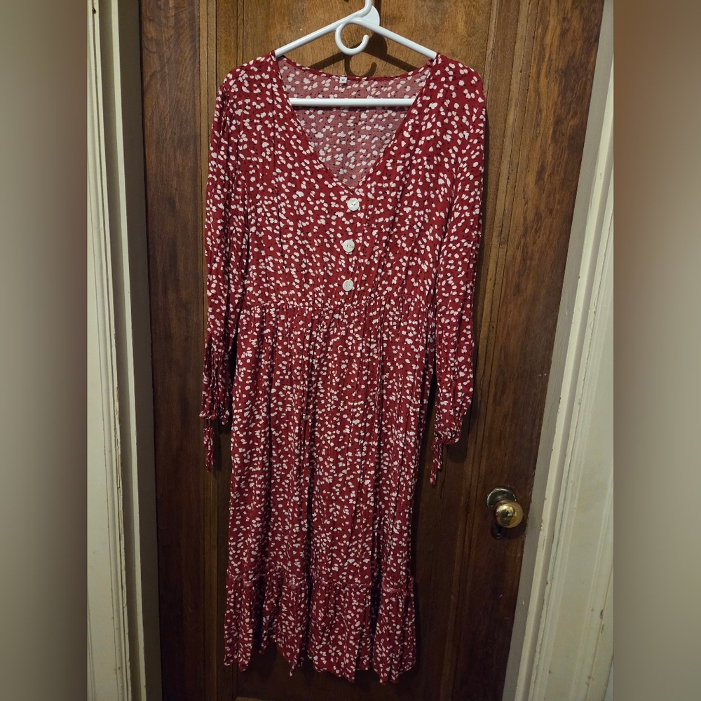 Red & White Dress- Size Medium